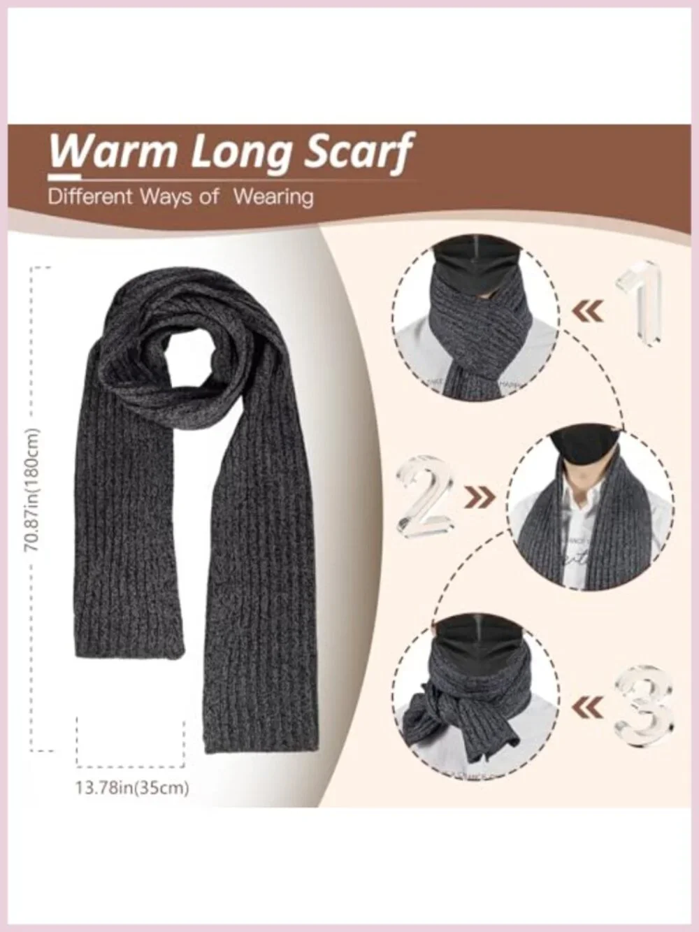 Men Women Winter Beanie Scarf Touchscreen Gloves 3 Pc Knit Set Fleece Lined
